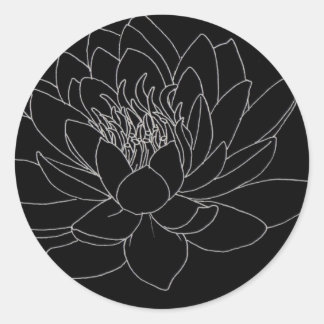 Simple Floral - Beutiful Lotus Ronde Sticker