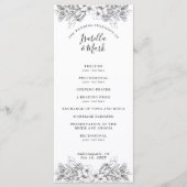 Simple Floral Black and White Wedding Programme (Devant)