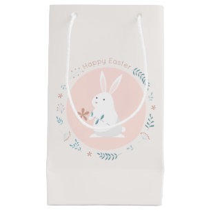 Simple Floral Easter Bunny   Gift Bag Klein Cadeauzakje