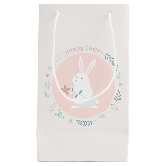 Simple Floral Easter Bunny | Gift Bag Klein Cadeauzakje (Voorkant)