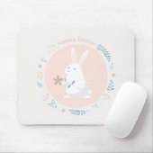 Simple Floral Easter Bunny | Mousepad Muismat (Met muis)