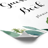 Simple Floral Green Calligraphie Livre d'or (Coin)