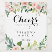 Simple Floral Green Cheers Mariages Étiquettes de  (Étiquettes simples)