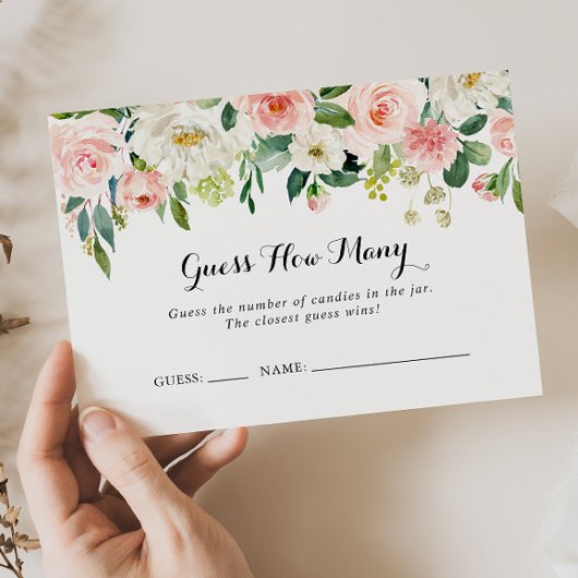 Simple Floral Green Devinez Combien De Carte De Je