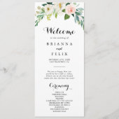 Simple Floral Green Foliage Programme de mariage (Devant)