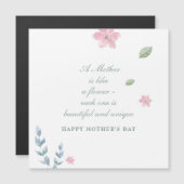 Simple Floral Happy Mother's Day Greeting Magnet (Devant / Derrière)