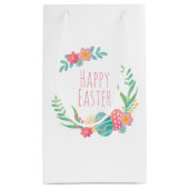 Simple Floral Happy Pasen | Gift Bag Klein Cadeauzakje (Achterkant)