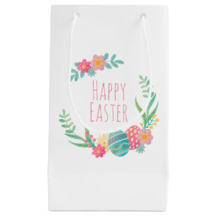 Simple Floral Happy Pasen   Gift Bag Klein Cadeauzakje