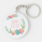 Simple Floral Happy Pasen | Sleutelhanger (Achterkant)