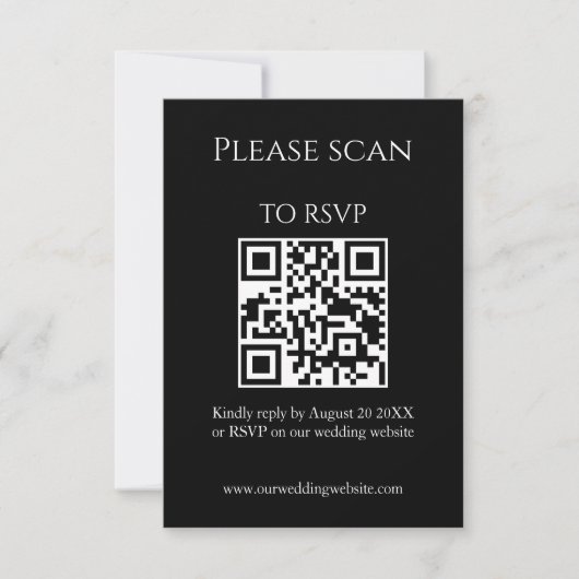 Simple Floral Moderne QR Code & RSVP Mariage (Devant)