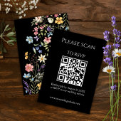 Simple Floral Moderne QR Code & RSVP Mariage