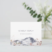 Simple Floral Mountain Chanson Demande Carte posta (Debout devant)