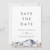 Simple Floral Mountain Enregistrer la carte Date (Devant)