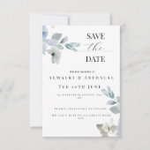 Simple  Floral Save the Date Wedding Card (Voorkant)