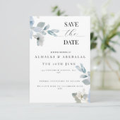 Simple  Floral Save the Date Wedding Card (Staand voorkant)