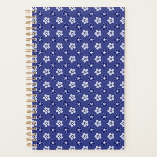 simple floral solide bleu motif rétro petit flowe (Devant)