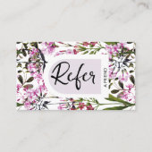 Simple Floral Verwijs een Vriend Print Aanbevelingskaartje (Voorkant)