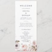Simple Floral Wedding Programme Programma (Voorkant)