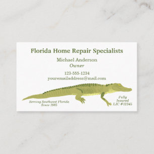 Simple Florida Gator Alligator Illustratie Visitekaartje