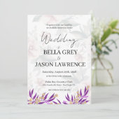 Simple flower Black & White Wedding Invitation (Debout devant)