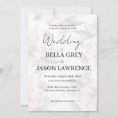 Simple flower Black & White Wedding Invitation (Devant)