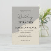 Simple flower Black & White Wedding Invitation Kaart (Staand voorkant)