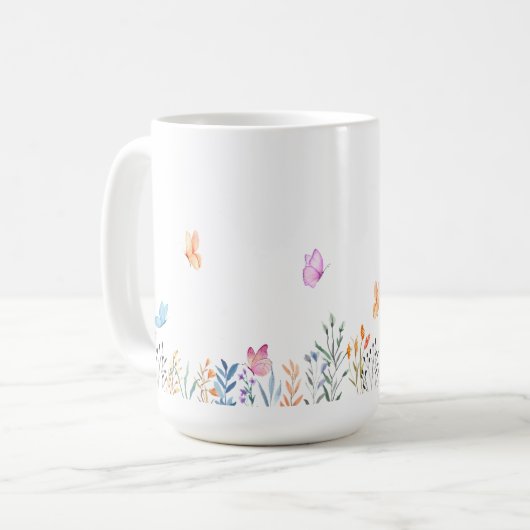 Simple Flower Design Mok (Voorkant links)