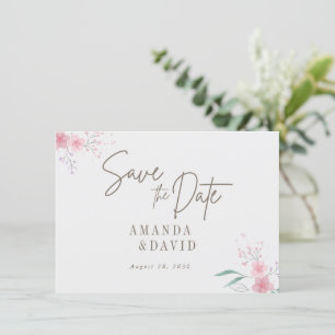 Simple Flower Elegant Save the Date Enclosure Kaar Informatiekaartje