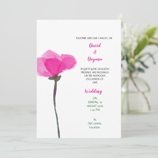 Simple flower save the date (Staand voorkant)