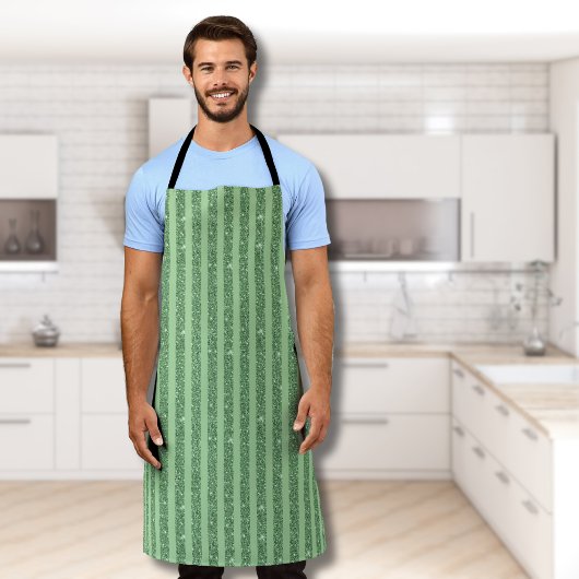 Simple Forest Green Glitter Style Vertical Stripes Schort