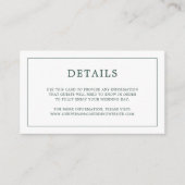 Simple Forest Green Monogram Elegant Wedding Informatiekaartje (Voorkant)