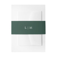 Simple Forest Green Monogram Elegant Wedding