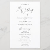 Simple Formal Elegant Classic Wedding Programme (Devant)