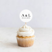 Simple Formal Serif Typography Monogram Wedding Ronde Sticker