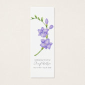 Simple Freesia Funeral Memorial Bookmark (Devant)