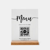 Simple Frosted Minimaliste Code QR Script de menu (Recto)