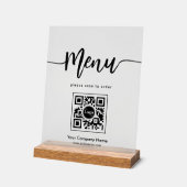 Simple Frosted Minimaliste Code QR Script de menu (Angle)