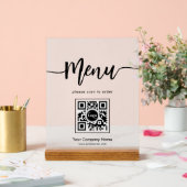Simple Frosted Minimaliste Code QR Script de menu (Mariage)
