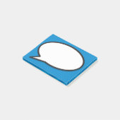 Simple Fun Comicstrip Spreekwolk Blauw Post-it® Notes (Schuin)