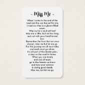 Simple funéraire moderne Photo carte de prière com (Dos)