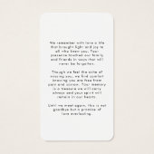 Simple Funeral In Memory Photo Prayer Card (Dos)