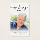 Simple Funeral In Memory Photo Prayer Card (Devant)