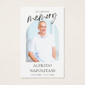 Simple Funeral Memorial Cross Photo Prayer Cards (Devant)