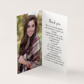 Simple Funeral Memorial Photo Prayer Card (Inside)