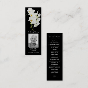 Simple Funeral Memorial Prayer Photo Bladwijzer Ca Mini Visitekaartje