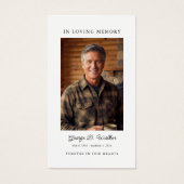 Simple Funeral Memorial Prayer Photo Card (Devant)