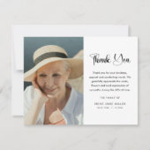 Simple Funeral Photo & Message Memorial Bedankkaart (Voorkant)