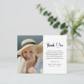 Simple Funeral Photo & Message Memorial Bedankkaart (Staand voorkant)