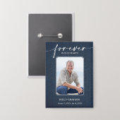 Simple Funeral Photo Sympathy Memorial Button (Voorkant / Achterkant)