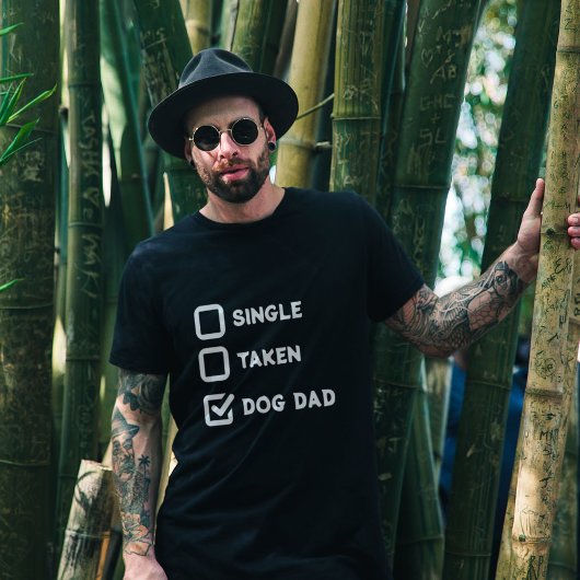 Simple Funny Checkbox Single, Take, Dog dad black T-shirt